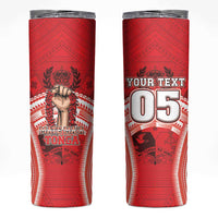 Custom Tonga Rugby Mate Ma'a Skinny Tumbler Tongan Pride Unique Style LT05 Red - Polynesian Pride