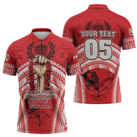 Custom Tonga Rugby Mate Ma'a Zipper Polo Shirt Tongan Pride Unique Style LT05 - Polynesian Pride