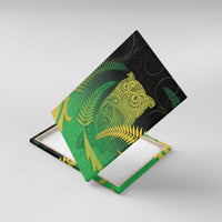 New Zealand Aotearoa Ruru Canvas Wall Art Maori Fern Art Green