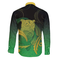 New Zealand Aotearoa Ruru Family Matching Mermaid Dress and Hawaiian Shirt Maori Fern Art Green