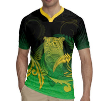 New Zealand Aotearoa Ruru Rugby Jersey Maori Fern Art Green