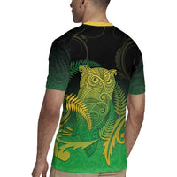 New Zealand Aotearoa Ruru Rugby Jersey Maori Fern Art Green