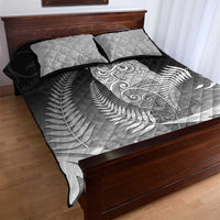 New Zealand Aotearoa Ruru Quilt Bed Set Maori Fern Art Black