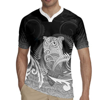 New Zealand Aotearoa Ruru Rugby Jersey Maori Fern Art Black