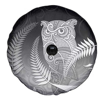 New Zealand Aotearoa Ruru Spare Tire Cover Maori Fern Art Black