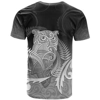 New Zealand Aotearoa Ruru T Shirt Maori Fern Art Black
