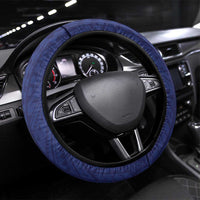 Northern Mariana Islands And Guam Steering Wheel Cover Latte Stone With Tribal Pattern LT05 Universal Fit Blue - Polynesian Pride