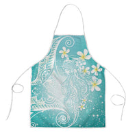 Polynesian Jellyfish Apron With Plumeria Teal LT05 Teal - Polynesian Pride