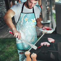 Polynesian Jellyfish Apron With Plumeria Teal LT05 - Polynesian Pride