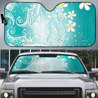 Polynesian Jellyfish Auto Sun Shade With Plumeria Teal LT05 Teal - Polynesian Pride
