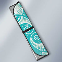 Polynesian Jellyfish Auto Sun Shade With Plumeria Teal LT05 - Polynesian Pride