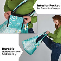 Polynesian Jellyfish Grocery Bag With Plumeria Teal