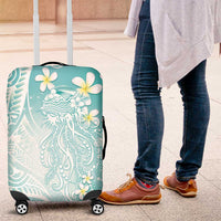 Polynesian Jellyfish Luggage Cover With Plumeria Teal LT05 Teal - Polynesian Pride