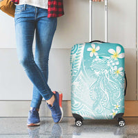 Polynesian Jellyfish Luggage Cover With Plumeria Teal LT05 - Polynesian Pride