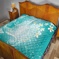 Polynesian Jellyfish Quilt With Plumeria Teal LT05 - Polynesian Pride