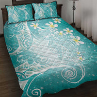 Polynesian Jellyfish Quilt Bed Set With Plumeria Teal LT05 Teal - Polynesian Pride