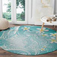Polynesian Jellyfish Round Carpet With Plumeria Teal LT05 - Polynesian Pride