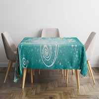 Polynesian Jellyfish Tablecloth With Plumeria Teal LT05 - Polynesian Pride