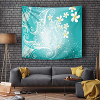 Polynesian Jellyfish Tapestry With Plumeria Teal LT05 Teal - Polynesian Pride