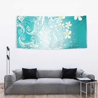 Polynesian Jellyfish Tapestry With Plumeria Teal LT05 - Polynesian Pride