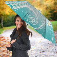 Polynesian Jellyfish Umbrella With Plumeria Teal LT05 - Polynesian Pride