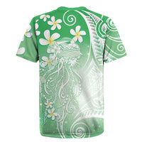 Polynesian Jellyfish Rugby Jersey With Plumeria Green