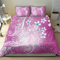Polynesian Jellyfish Bedding Set With Plumeria Pink