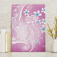 Polynesian Jellyfish Canvas Wall Art With Plumeria Pink