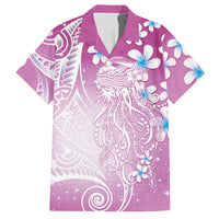 Polynesian Jellyfish Hawaiian Shirt With Plumeria Pink