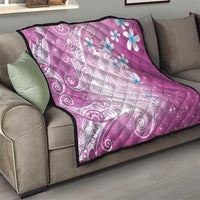 Polynesian Jellyfish Quilt With Plumeria Pink
