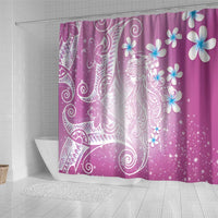 Polynesian Jellyfish Shower Curtain With Plumeria Pink LT05 - Polynesian Pride