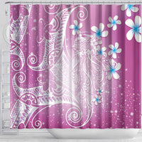 Polynesian Jellyfish Shower Curtain With Plumeria Pink LT05 - Polynesian Pride