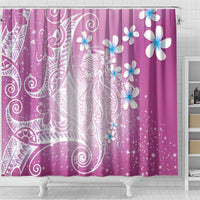 Polynesian Jellyfish Shower Curtain With Plumeria Pink LT05 - Polynesian Pride