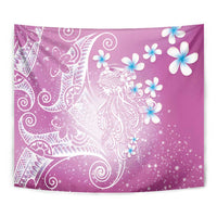 Polynesian Jellyfish Tapestry With Plumeria Pink LT05 - Polynesian Pride
