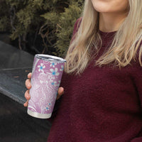 Polynesian Jellyfish Tumbler Cup With Plumeria Pink