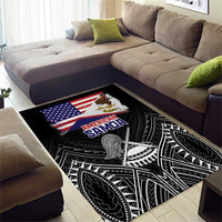 American Samoa Flag Day Area Rug Bald Eagle With Polynesian Pattern