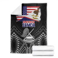 American Samoa Flag Day Blanket Bald Eagle With Polynesian Pattern