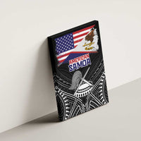 American Samoa Flag Day Canvas Wall Art Bald Eagle With Polynesian Pattern