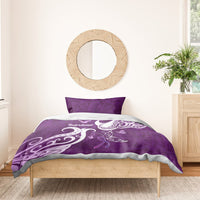 Fibromyalgia Awareness Bedding Set Polynesian Purple Ribbon