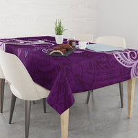 Fibromyalgia Awareness Tablecloth Polynesian Purple Ribbon
