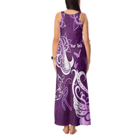 Personalised Fibromyalgia Awareness Tank Maxi Dress Polynesian Purple Ribbon LT05 - Polynesian Pride
