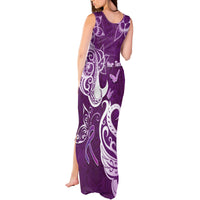 Personalised Fibromyalgia Awareness Tank Maxi Dress Polynesian Purple Ribbon LT05 - Polynesian Pride