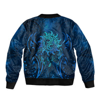 New Zealand Dream Catcher Bomber Jacket Maori Koru Pattern Blue Version