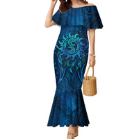 New Zealand Dream Catcher Mermaid Dress Maori Koru Pattern Blue Version LT05 Women Blue - Polynesian Pride