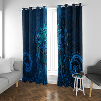 New Zealand Dream Catcher Window Curtain Maori Koru Pattern Blue Version
