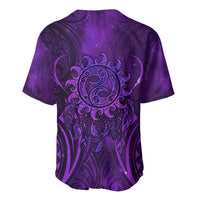 New Zealand Dream Catcher Baseball Jersey Maori Koru Pattern Purple Version