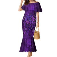 New Zealand Dream Catcher Mermaid Dress Maori Koru Pattern Purple Version LT05 Women Purple - Polynesian Pride