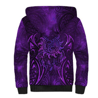 New Zealand Dream Catcher Sherpa Hoodie Maori Koru Pattern Purple Version LT05 - Polynesian Pride