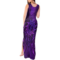 New Zealand Dream Catcher Tank Maxi Dress Maori Koru Pattern Purple Version LT05 - Polynesian Pride
