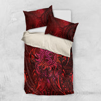 New Zealand Dream Catcher Bedding Set Maori Koru Pattern Red Version